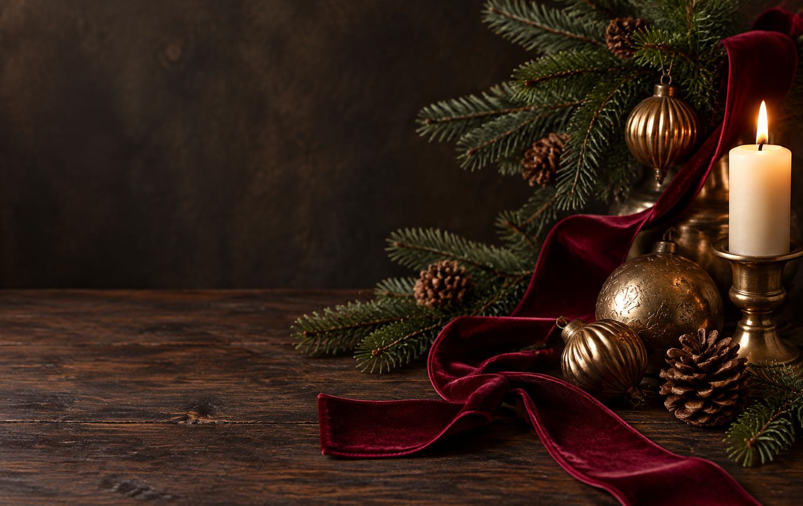 Christmas still-life concept preview, not a final studio set photo