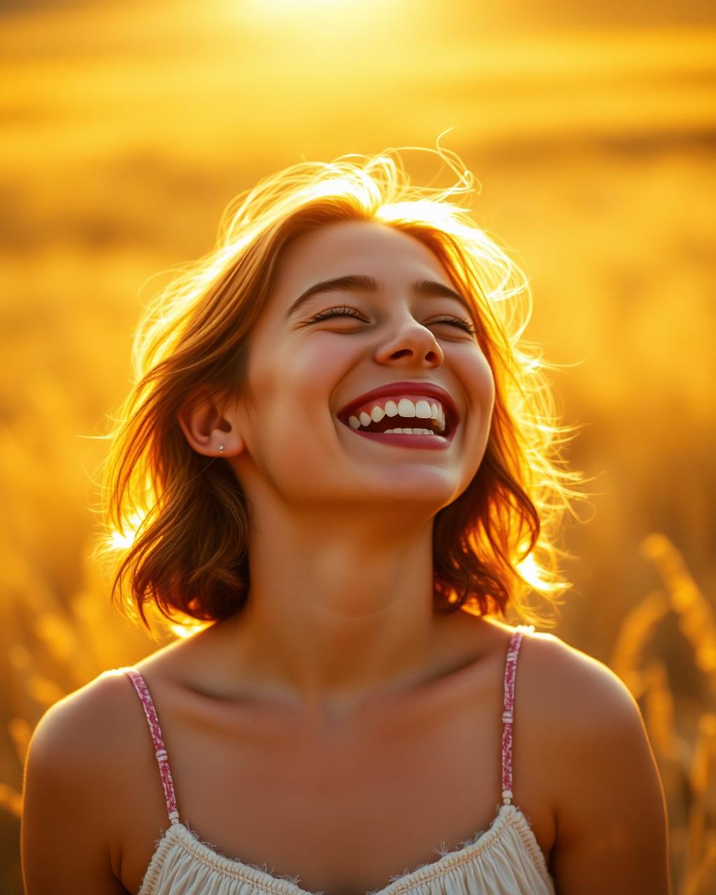 Warm golden hour summer portrait
