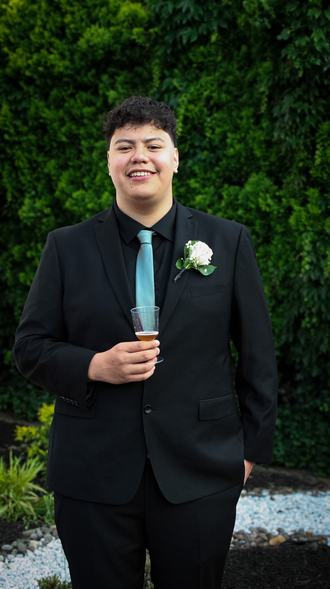 Senior portrait in black suit